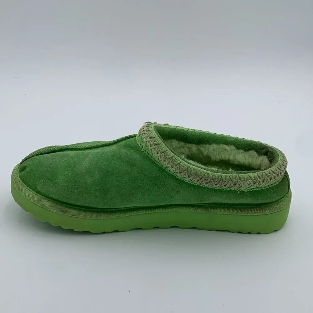 UGG bright lime green slip on Tasman style shoes mens size 10